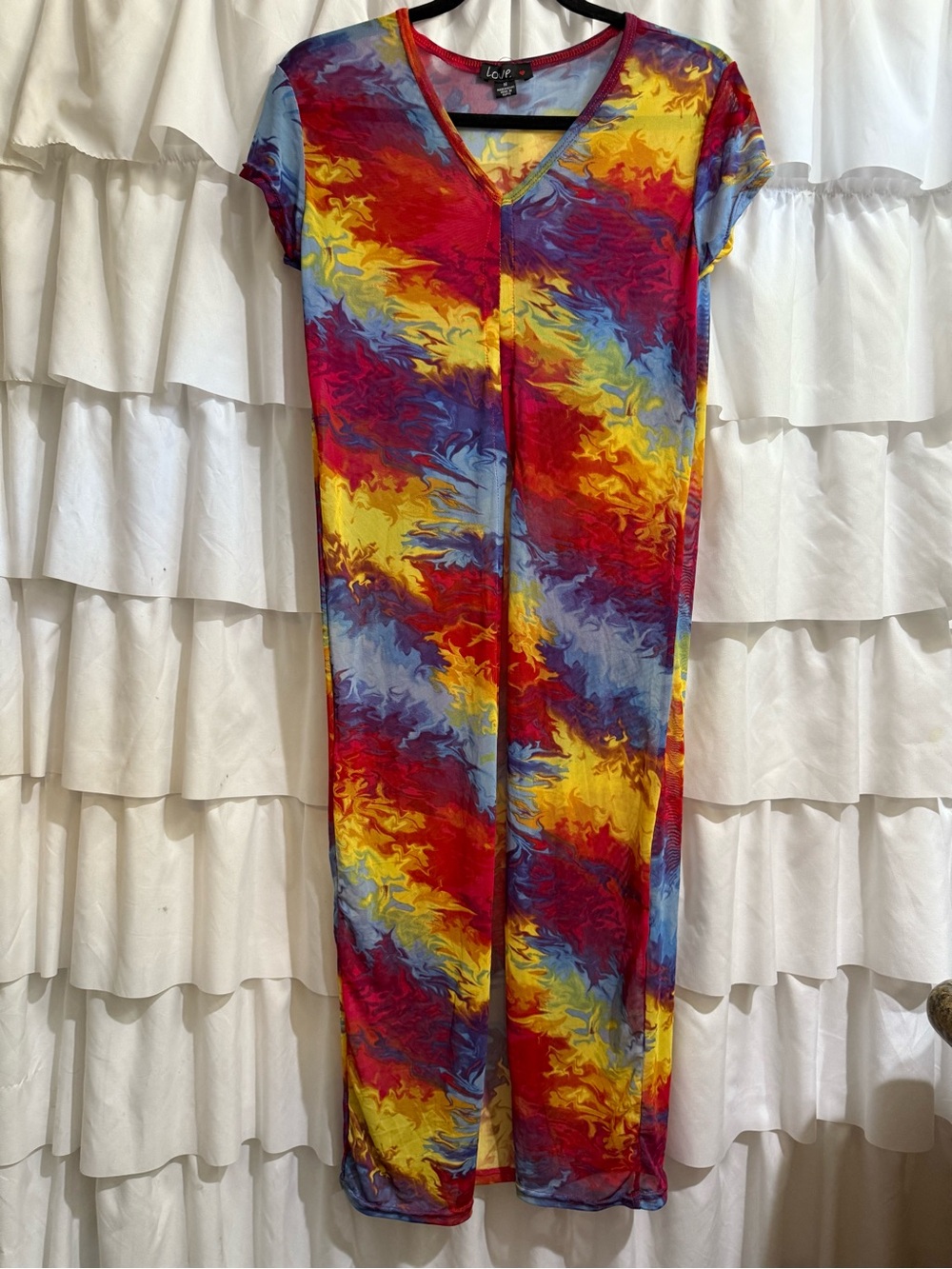 Love Multicolor Tie-Dye V-Neck Top